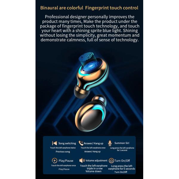 HiFi Stereo Music Bluetooth Wireless Earphone CVC8.0 Noice Canceling With Microphone