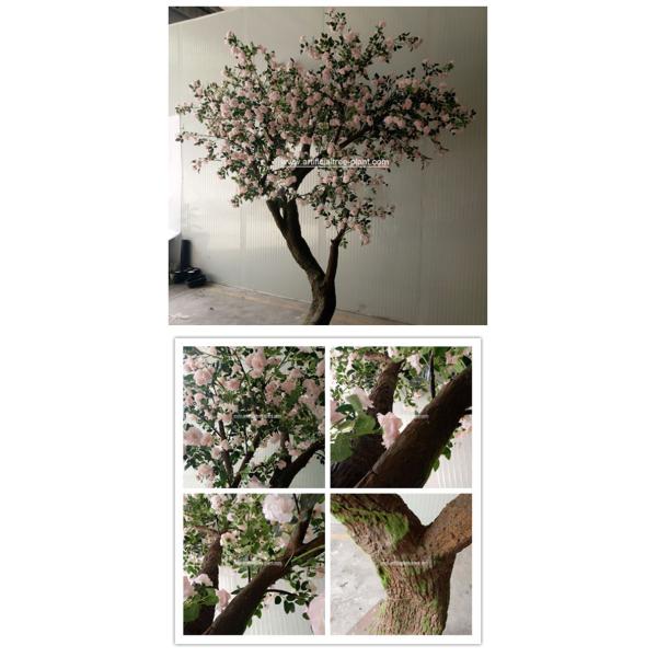 Pink Standard Rose Artificial Flower Tree 2m Height Environmental Protection
