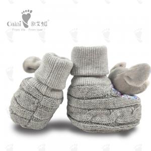 China Warm Infant Baby Girl Shoes Grey Rat Shoe PP Cotton 10 X 9cm wholesale