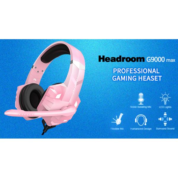 G9000 Max PS4 Gamer Gaming Wired Earphones Pink Stereo VR Headsets With Mic OEM