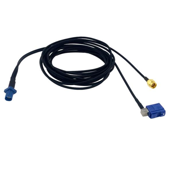 SMA GPS Power Battery Cable 2M 5M Fakra C Male Right Angle Y Type Splitter