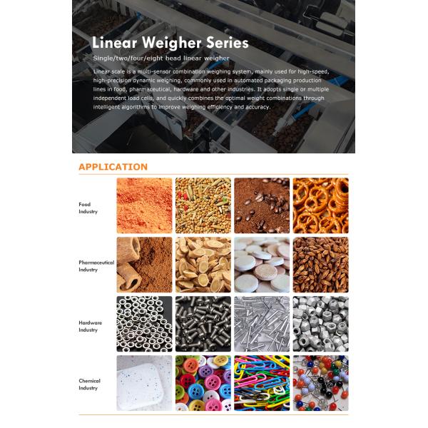 Automatic Four Heads Linear Weigher SUS304 35BMP For Weighing 1000g Product