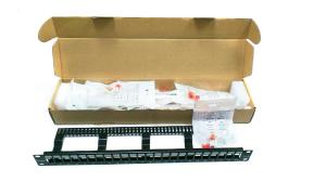 Lansan UTP Cat6 2 Network Patch Panel 4 Port 1U Rack 19 Inch With Dust Cover