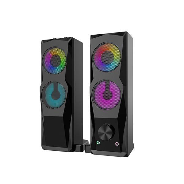 Quality DC5V 2.0 Channel Speakers Rgb PC Gaming Speakers AUX Input Delicate Sound for sale
