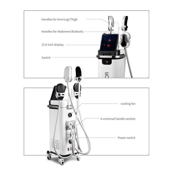 4 Handles EMS Muscle Stimulation Sculpting Machine EMS Body Slim EMS Muscle Shaping Stimulator RF Body Sculpting Weight Loss Machine