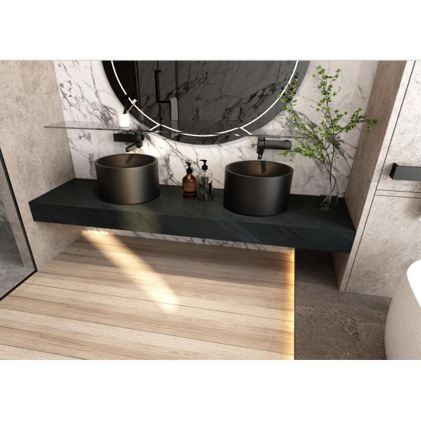 Black Clay Quartz Sintered Stone Slab 800x2600mm AAA Grade