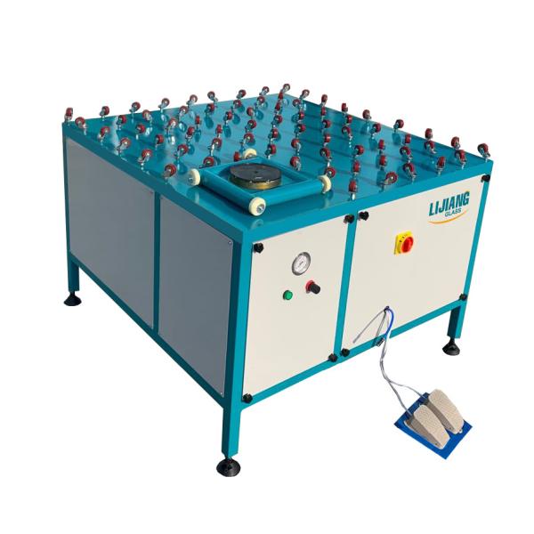 Quality 2500mm Rotating Glass Turning Table With Rollers Double Glass Processing for sale