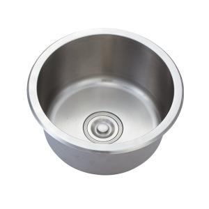 China SUS304 Brushed Steel Undermount Sink Modern Round Single Bowl wholesale