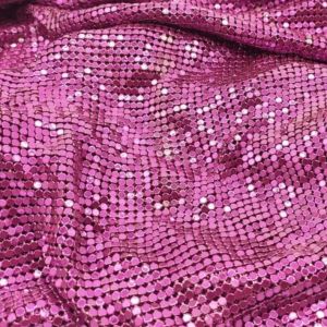 200gsm Woven Metal Fabric , Round Metallic Sequin Fabric With Shimmer