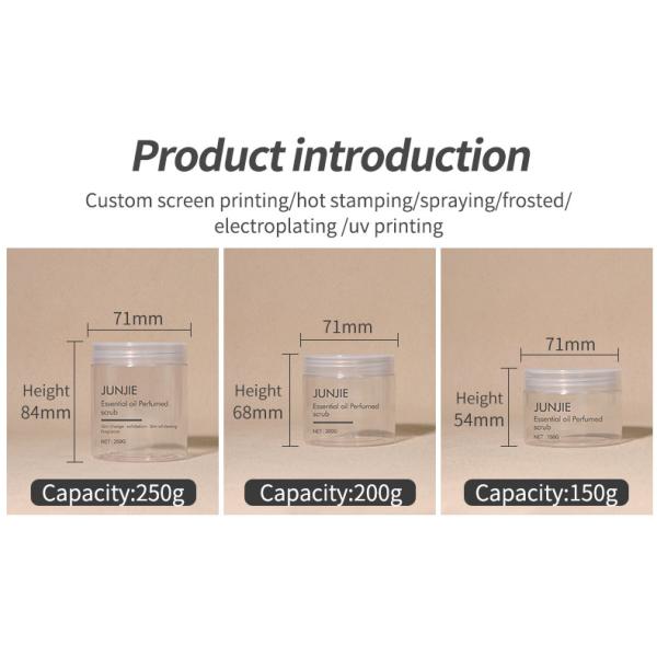 Empty Transparent Plastic Jar 200g 250g Custom Plastic Jars With Lids