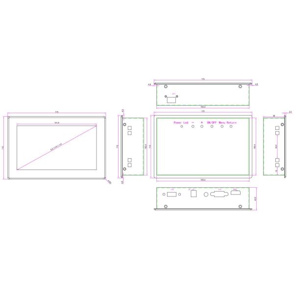 Small Size Capacitive Touch Monitor 6.2 Inch With 24V Working Voltage