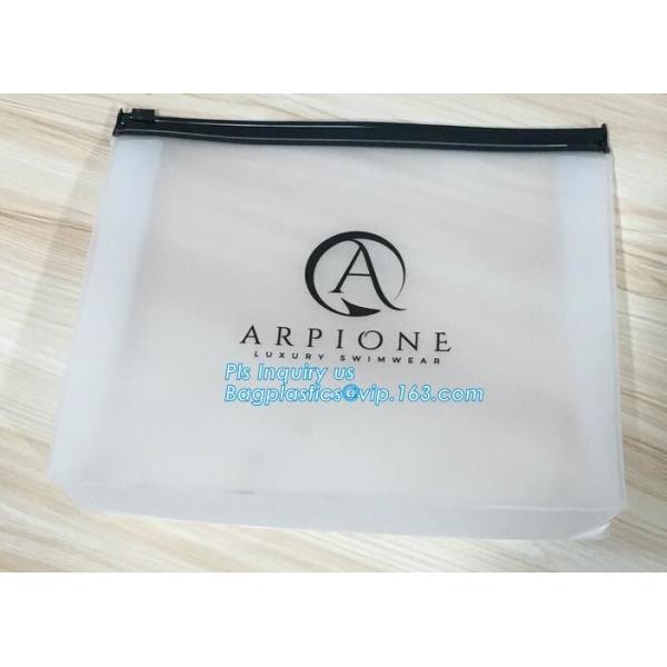 EVA clothing bags plastic slider zipper case, Custom printed side guesset foil slider zipper, resealable packaging slide