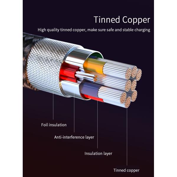 540 Degree Circular USB Magnetic Charging Cable Wire Rotating 3ft Length