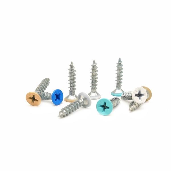Custom Flat Head Countersunk Cross Tapping Screws Color Painted