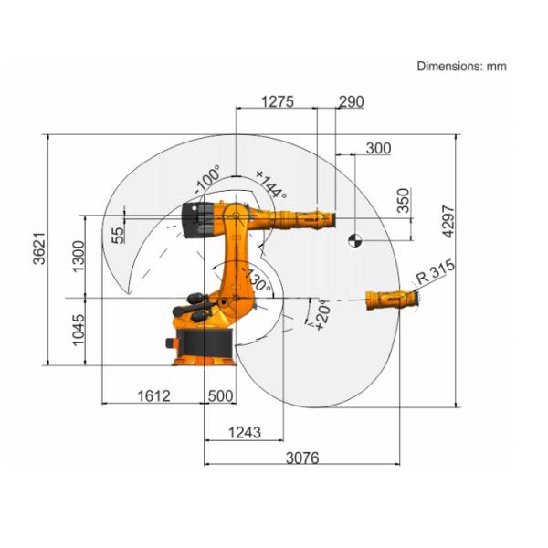 KR 510 R3080 Palletizing Robot Arm High Load IP65 Protection Grade