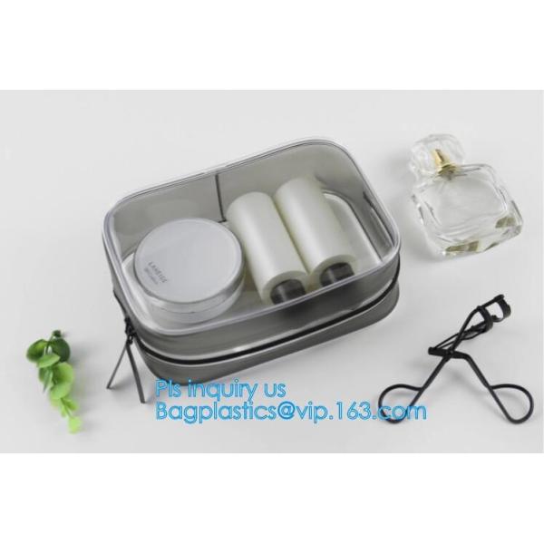 Clear Carry On Travel Toiletry Bag PVC Travel Cosmetic Makeup Bag, Outdoor travel solid durable transparent PVC zipper b