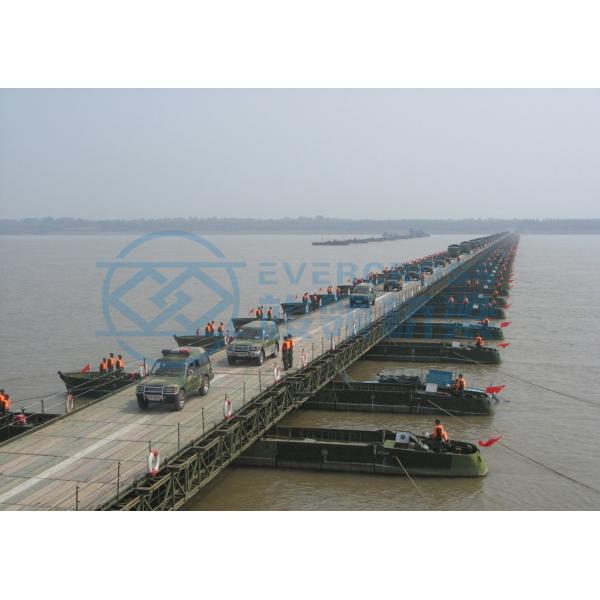 Heavy Loading Bailey Pontoon Floating Bridge For Emergency Situation