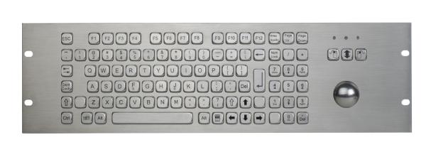 Quality 1U Industrial Metal Keyboard With Trackball Numeric FN Keys Waterproof for sale