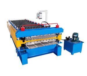 China 0.3mm Custom Roll Forming Machine Metal Tile Panel Roof Sheet Making on sale