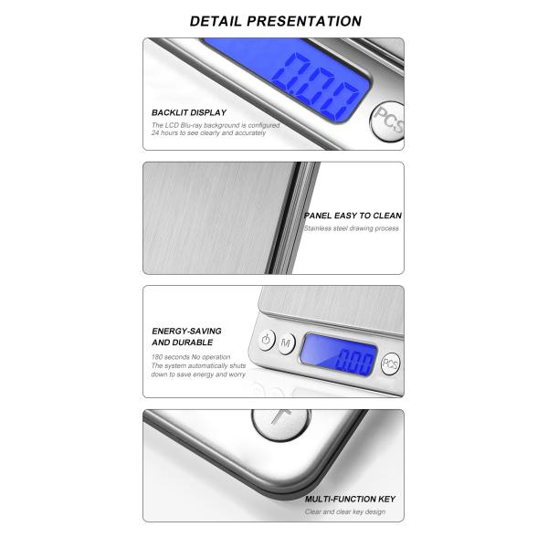 High Precision 3kg 0.1g 0.01g Digital Jewelry Scale Mini Gold Gram Coffee Scale for Lab Balances Kitchen Food Weighing