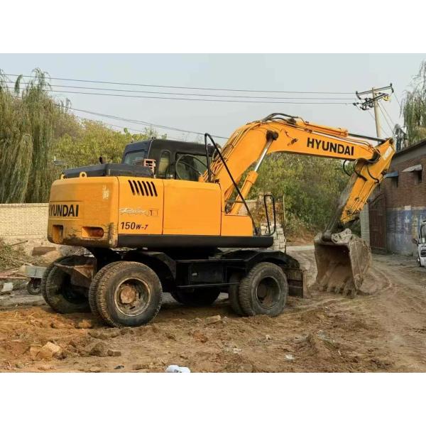 150w-7 Used Hyundai Wheel 15Ton Excavator With 0.71m3 Bucket Capacity