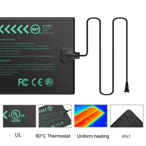 Greenhouse Germination Seedling Heat Mat Warm Waterproof 10" X 20" For Seed Starting