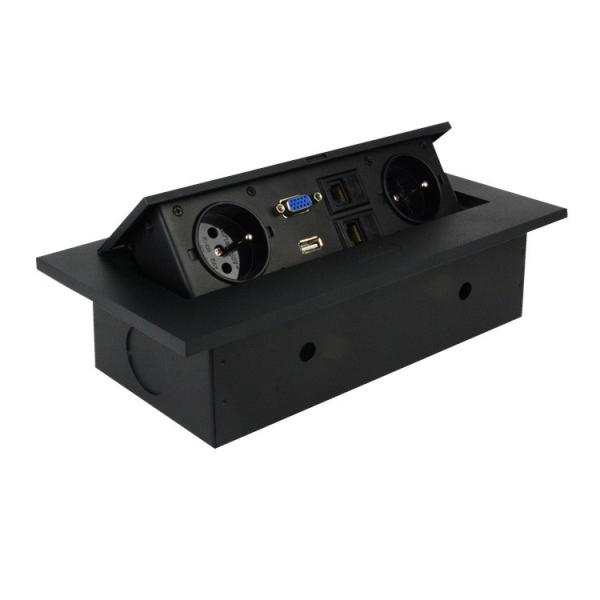 Desktop Connection Data Box for Office Desk Media Socket in Germany Power and