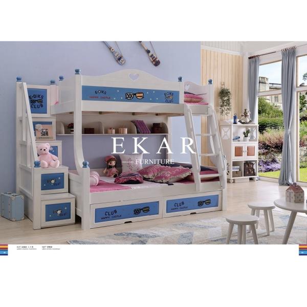 Quality Double-deck bed with guardrail Children Bed for sale