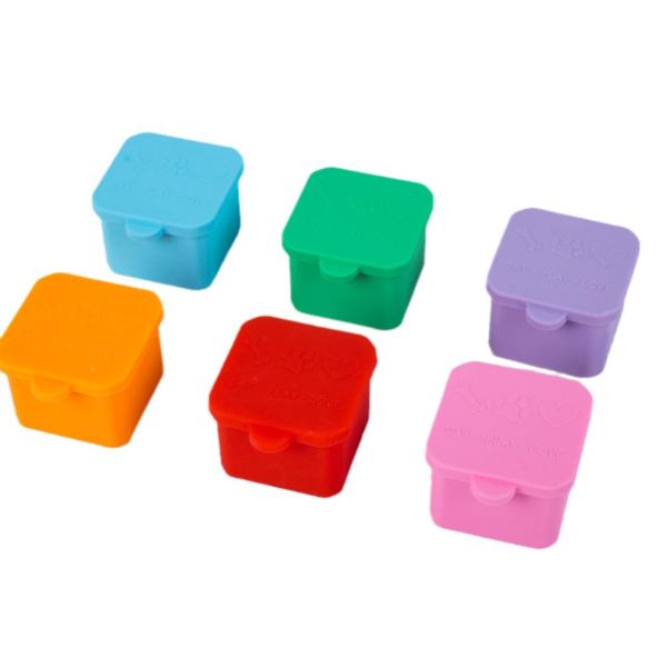 Dips Containers For Kids Prints, Leakproof Lunch Box Divider Sealing & Lids Silicone Meal Holder BPA-Free Salad Dressing
