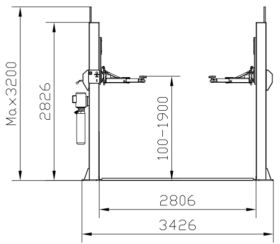 Double Side Manual Lock Release 9000 Lb 2 Post Car Lift With 2 Stage Or 3 Stage Arms 0