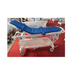 China Height Adjustable Hospital Emergency Trolley With Backrest And IV Pole wholesale