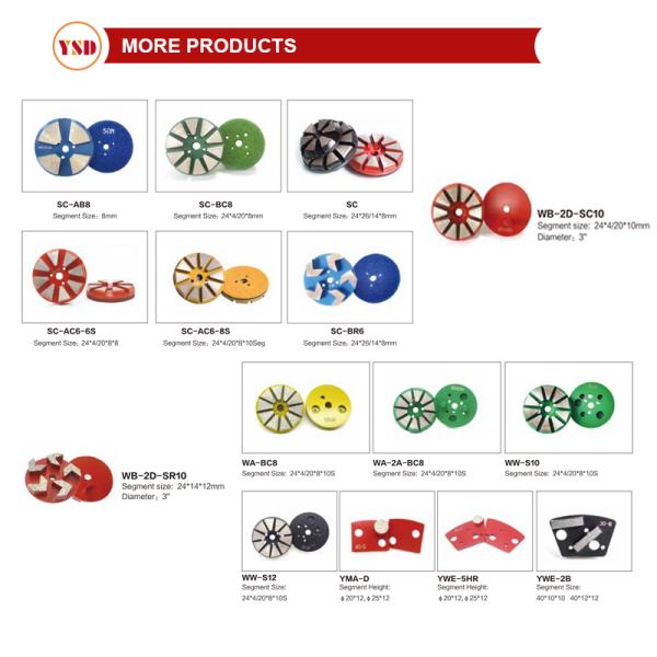 3 Inch 10 Segs Diamond Grinding Tools 10mm For Concrete Grinding Machine