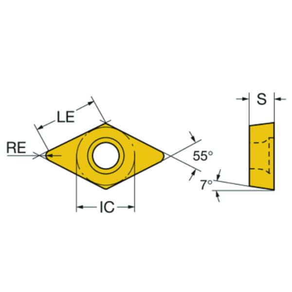 CNC Boring Inserts Wc-Co PVD Coating DCGT11T302R-USF HYB208 ,Applicable To All Difficult-to-machine Materials Except Superalloys