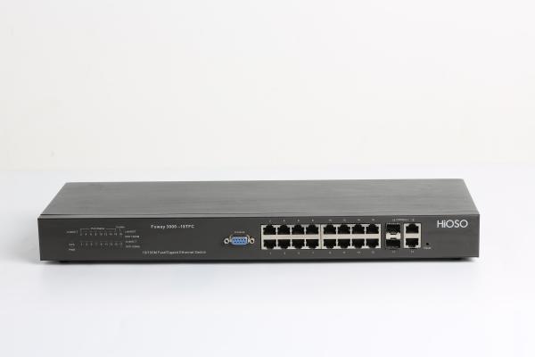 Quality HiOSO 16 10/100M RJ45 Ports 2 GE Combo Uplink Ports Ethernet Access Switch 18 Ports for sale