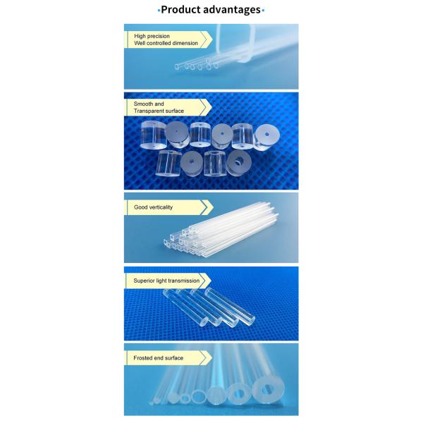 High Temperature Corrosion Resistant Clear Quartz Glass Rods Fused Silica Bars