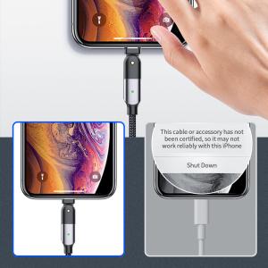 China ODM FCC 5V 2.4A USB Type C Data Cable 1.2m Length Rotating Elbow on sale