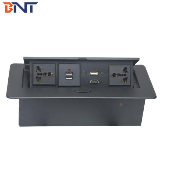 Quality gas pop up panel desktop socket with 2 power and two data /desktop popup socket box for sale