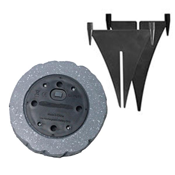 Waterproof LED Solar Powered Garden Ground Lights Simulated Marble Stone Appearance