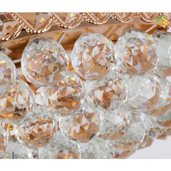 Modern Luxury Invisible Crystal Ceiling Fan Light 42 Inch 4 Fan Blades For Dining Room