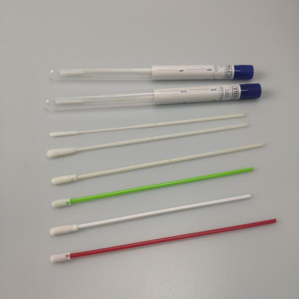 Cotton Rayon Head Specimen Collection Swabs With Tube Femal Oral Samples