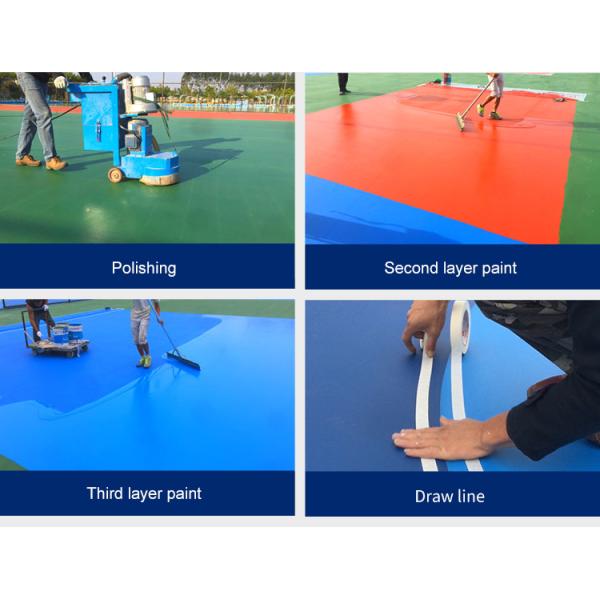 4mm Fadeless Surface PU Sports Flooring For Volleyball Court Colorful