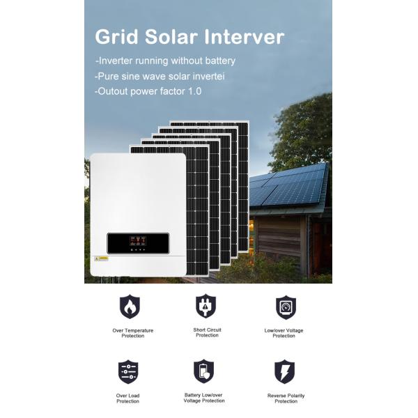 10KW MPPT Solar Panels Micro Inverter On Grid System WIFI GPRS 500VDC