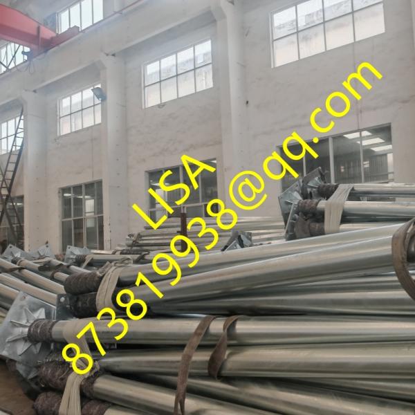 Hongxin Q235 Metal Light Pole Round Tapered Hot Dip Galvanized Street Lighting Pole