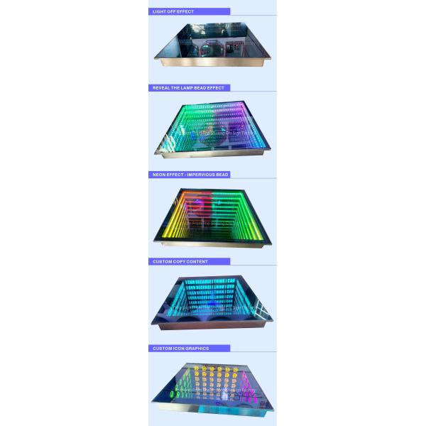 Dimmer Pista Light Wedding Party 3D Mirror Dance Floor LED Display Screen Panels