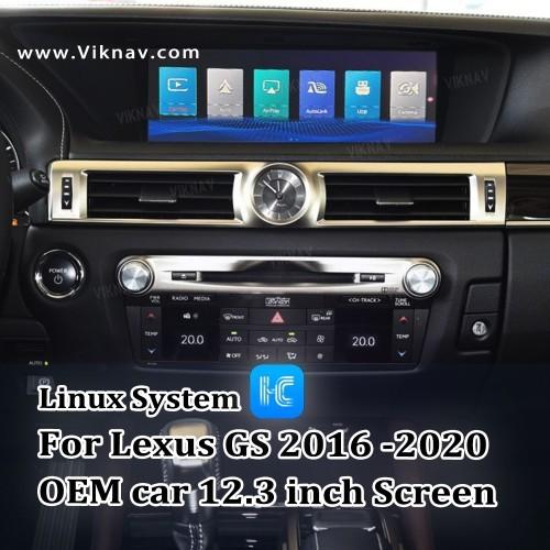 Quality Viknav Linux System For Lexus GS 2016 -2020 Wireless Apple CarPlay Android Auto only support original car 12.3 inch Scre for sale