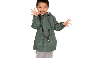 China Lightweight Olive Green Polyester Childrens Parka Coats For Winter wholesale