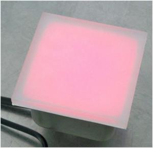 China High quality stainless steel body 12mm toughened glass cover IP67 RGB LED brick light wholesale