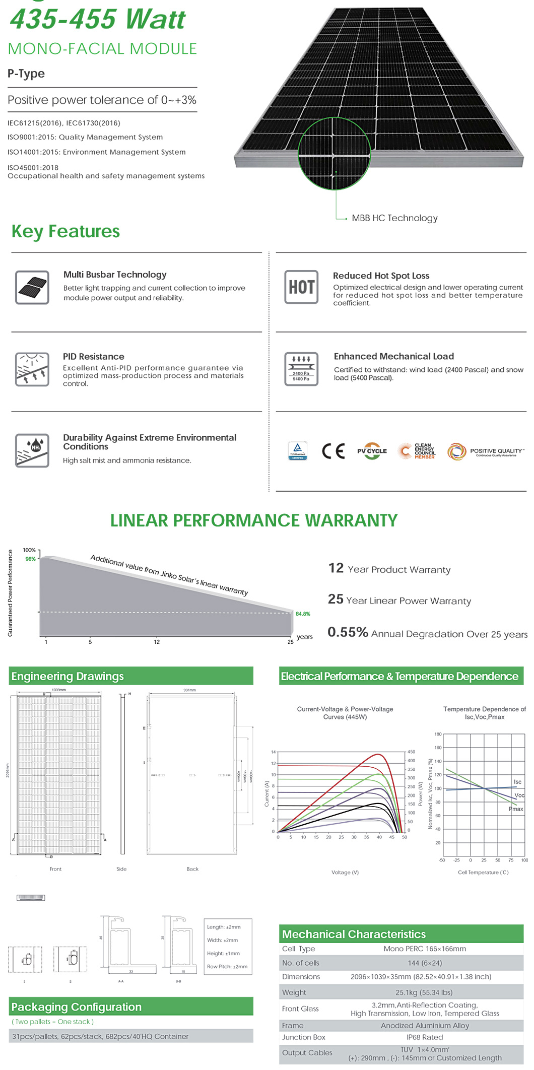 Good Stabilit Solar Panel Mono Perc 9bb PV Panel 430W-540W Photovoltaic Panel/Solar Module