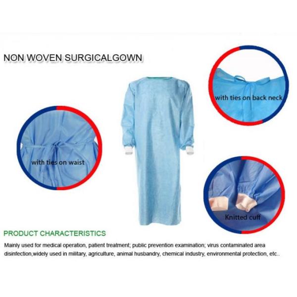 Customized Disposable Surgical Gowns PP/SMS/SMMS Colorful Uniform With CE/ISO/FDA 0