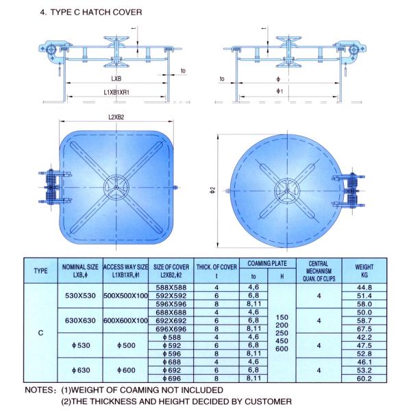 Weathertight Watertight A60 Wheel Handle Quick Action Hinges Marine Hatch Cover
